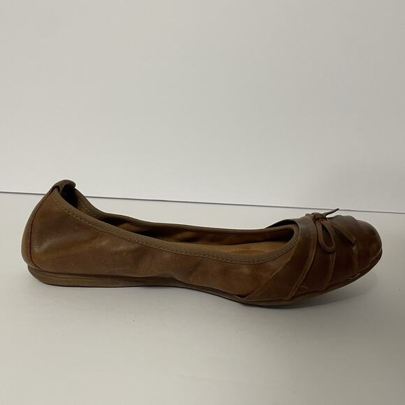 Born Ballet Flats Womens 8.5 39 Brown Leather Slip On Bow Casual Shoes - Picture 11 of 12